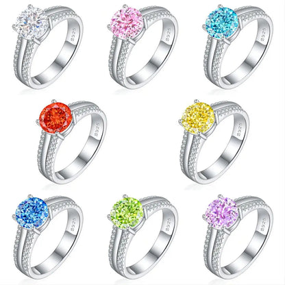 MuShan Jewelry 925 Sterling Silver Ring Wedding Band High Carbon Diamond Party Cocktail  Her Gift Women Rings Fine Jewelry