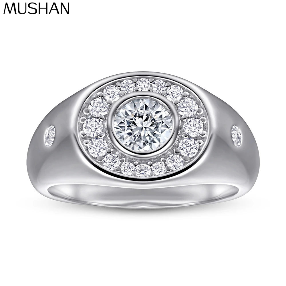 MuShan Jewelry 925 Sterling Silver Rings Bands Rings Bands Ring 7A Cubic Zirconia Valentine Engagement Anniversary  Women Gift