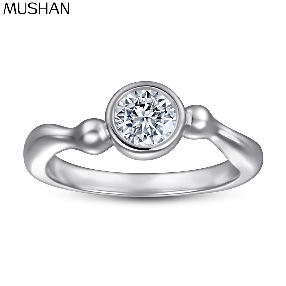 MuShan Jewelry 925 Sterling Silver Rings Bands Engagement Ring 5A Cubic Zirconia Rings Bands Anniversary Rings Bands  Women Gift