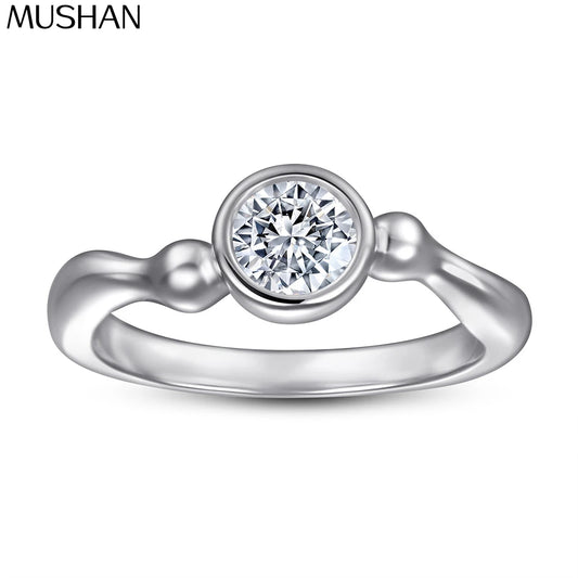 MuShan Jewelry 925 Sterling Silver Rings Bands Engagement Ring 5A Cubic Zirconia Rings Bands Anniversary Rings Bands  Women Gift