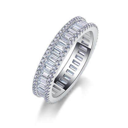 MUSHAN Luxury Jewelry 925 Sterling Silver Ring Band Women GRA Certificated Moissanite Diamond Emerald D Color Rings Fine Jewelry