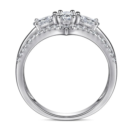 MuShan Jewelry 925 Sterling Silver Romantic Engagement Ring 7A Cubic Zirconia Rings Bands Timeless Anniversary  Women Gift