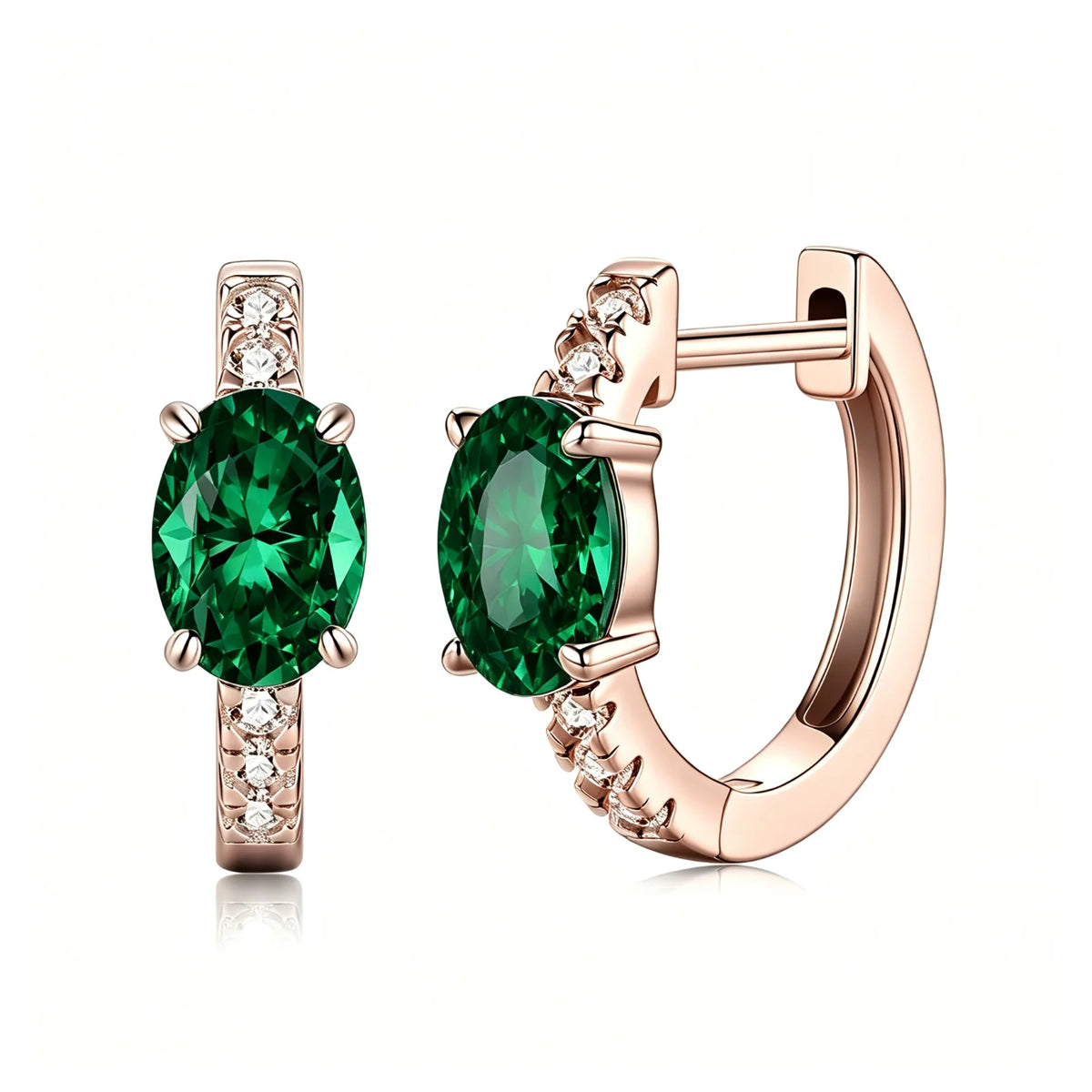 MUSHAN Custom Jewelry 925 Sterling Silver Stud 2.15CT Earrings Women Lab Grown Gemstones Ruby Emerald Sapphire Stud Drop Jewelry