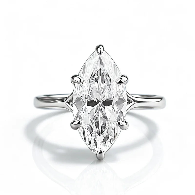 MUSHAN Luxury Jewelry 925 Sterling Silver Ring Band Women GRA Certificated Moissanite Diamond Emerald D Color Rings Fine Jewelry