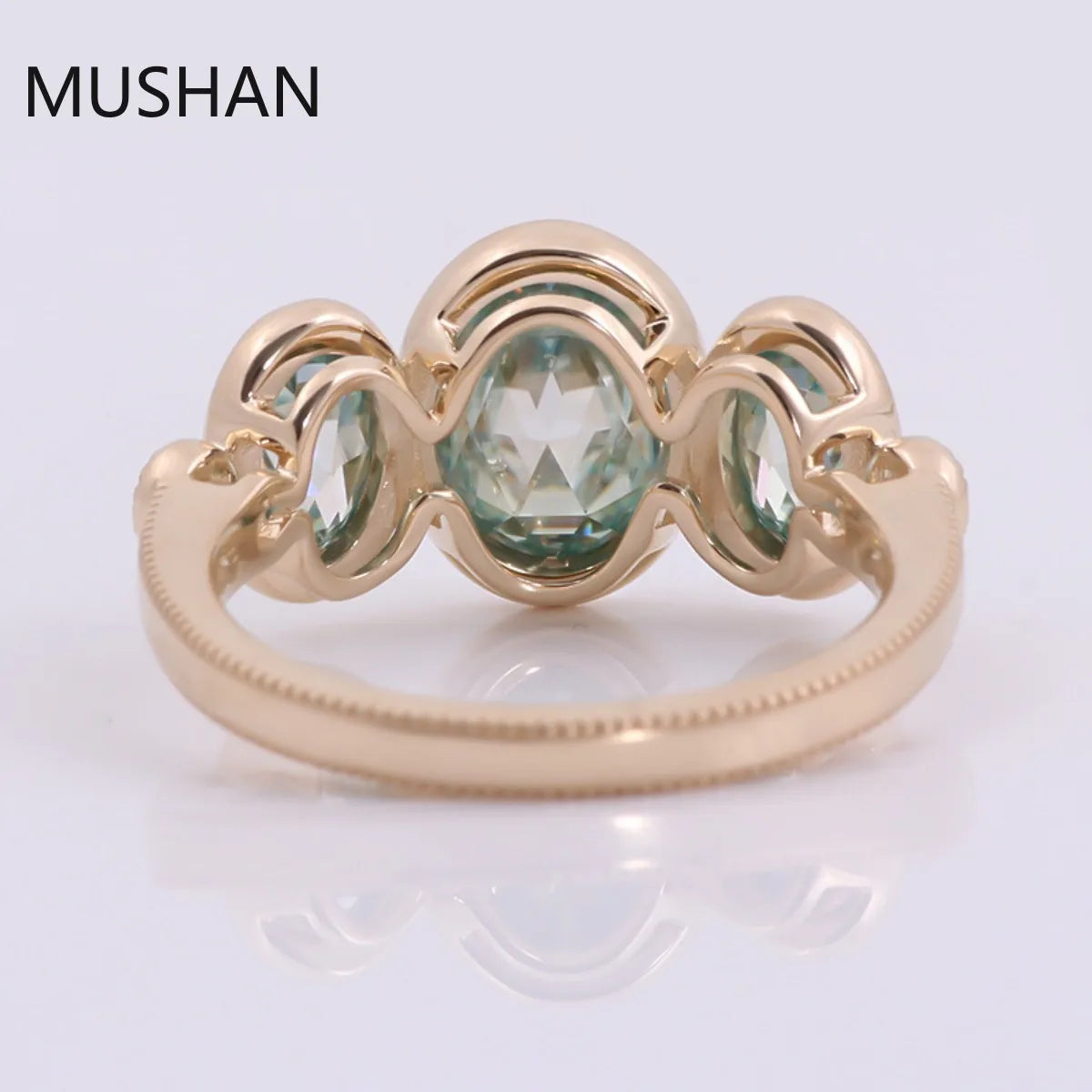 MUSHAN Luxury Custom 14K 18K Gold Rings Band Jewelry With Moissanite Diamond Lab Grown Gemstones Diamond Wedding Ring For Women