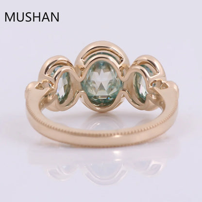 MUSHAN Luxury Custom 14K 18K Gold Rings Band Jewelry With Moissanite Diamond Lab Grown Gemstones Diamond Wedding Ring For Women