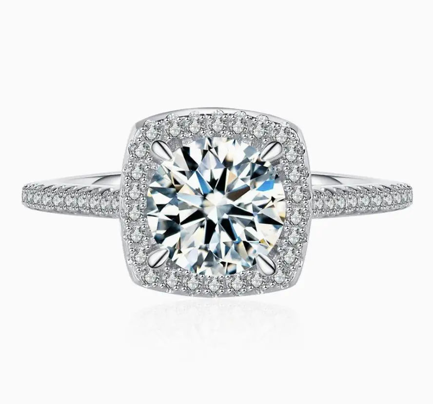 Anillos de plata de ley 925 MUSHAN Jewelry para mujer, alianzas de boda con diamante de moissanita, con certificado GRA, joyería fina