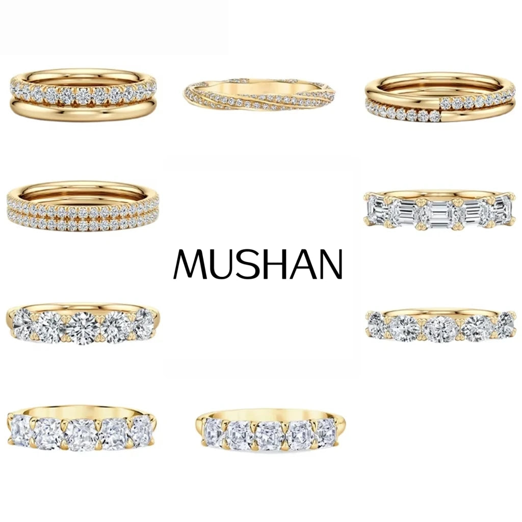 MUSHAN Custom Jewelry 925 Sterling Silver Ring Moissanite D Color VVS Luxury Exotic 925 Sterling Silver Rings Diamond Jewelry