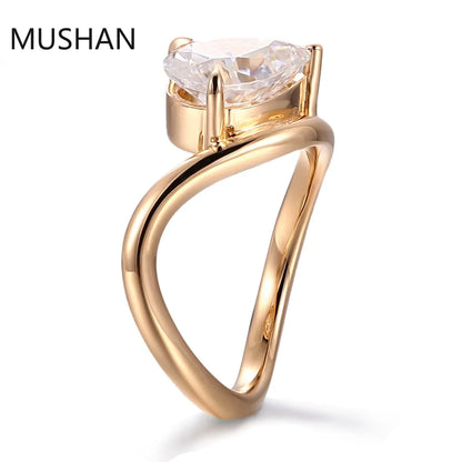 MUSHAN Luxury Custom 14K 18K Gold Rings Band Jewelry With Moissanite Diamond Lab Grown Gemstones Diamond Wedding Ring For Women
