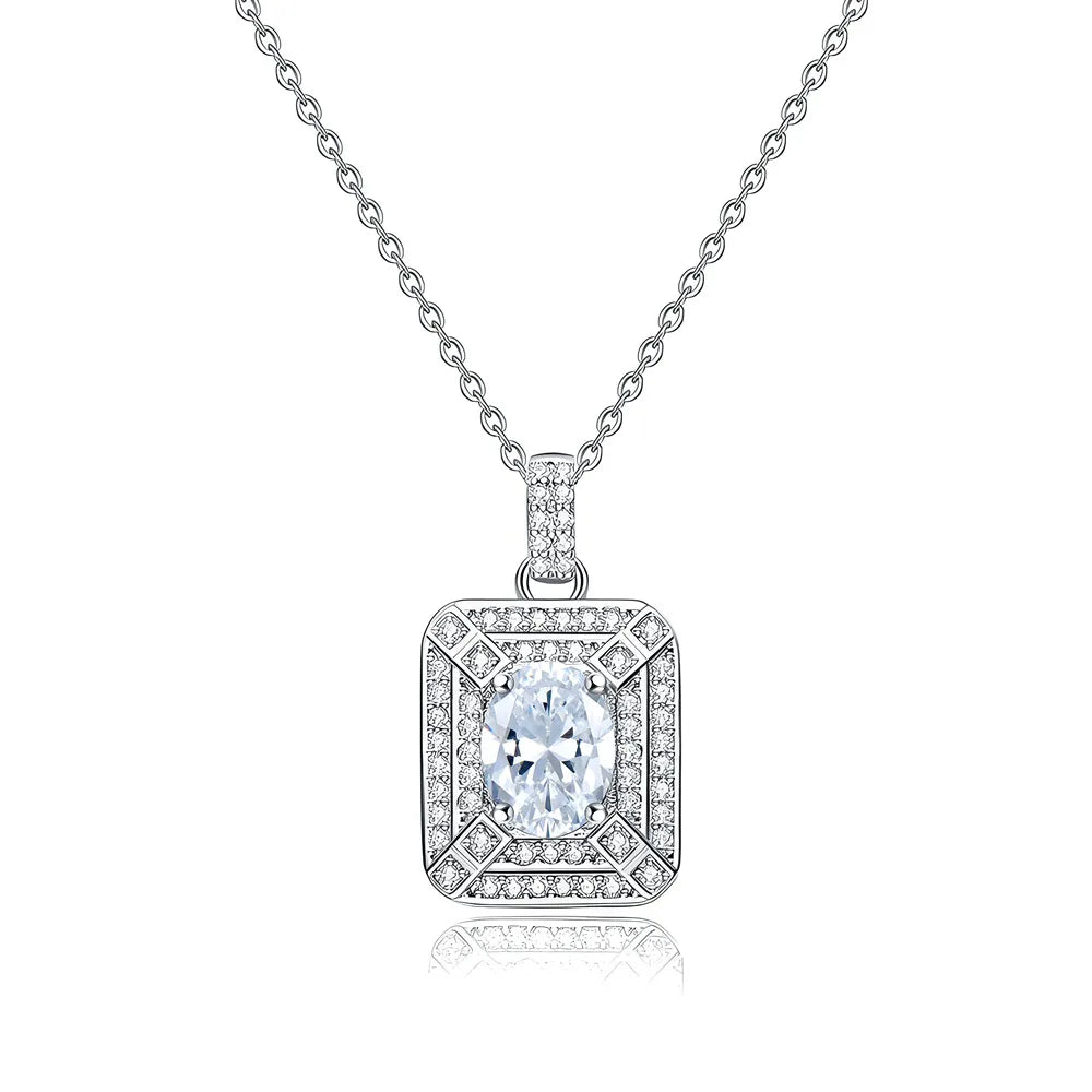 MuShan Jewelry 925 Sterling Silver Necklace Pendant Chain HCD Diamonds Best Friend Gift Bridal Jewelry Women Necklaces Jewelry