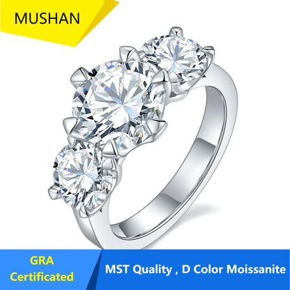 MUHAN Luxury Jewelry  925 Sterling Silver Ring Wedding Band  Women GRA Certificate Moissanite Diamond Rings D Color Fine Jewelry