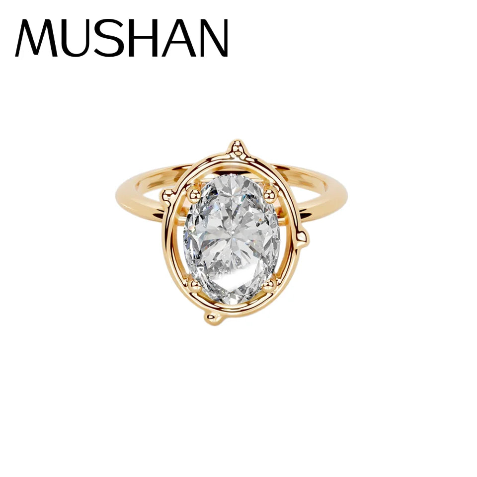 MuShan Designer Jewelry 925 Sterling Silver Ring VVS Moissanite Graduation Ring for Wife 18K Real Gold Plated MST Patent Rings