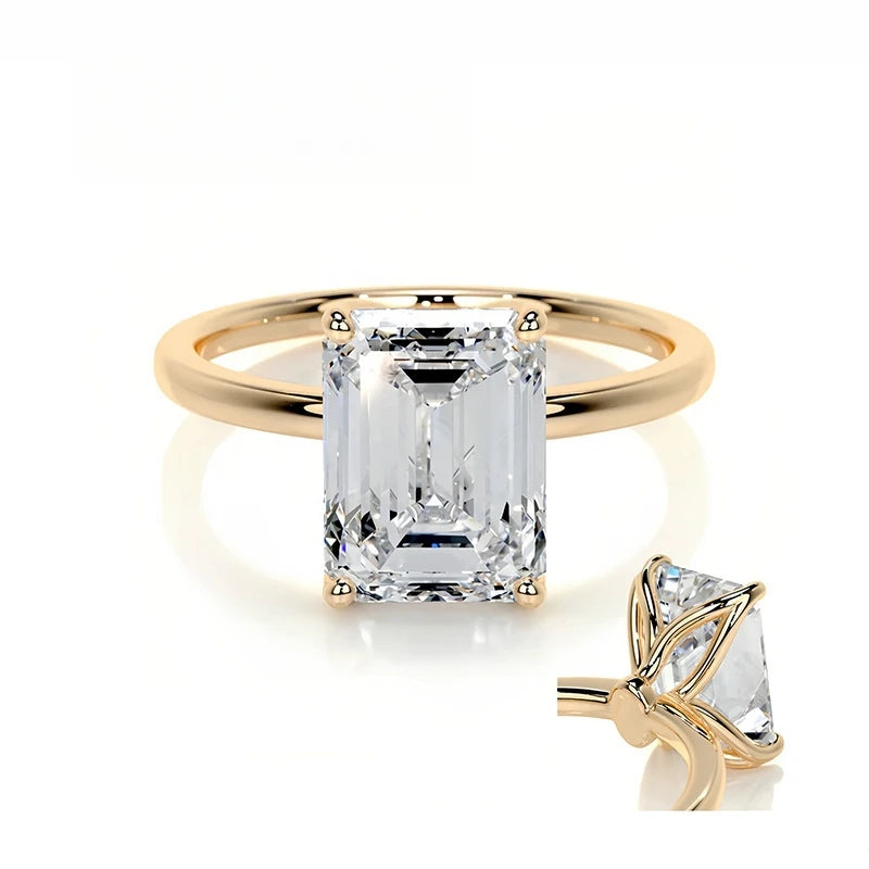 Bague de luxe sur mesure MUSHAN en argent sterling 925, alliance avec moissanite GRA de 2 carats, plaquée or 18 carats, bijou breveté MST.
