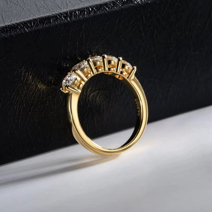 MuShan Designer Jewelry 925 Sterling Silver Ring Moissanite Diamond Party Ring for Lover 18K Gold Plated MST Patent Jewellery
