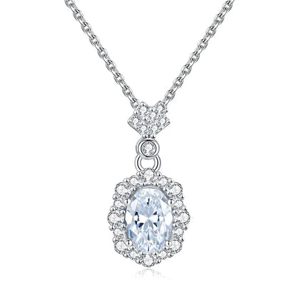 MuShan Jewelry 925 Sterling Silver Necklace Pendant Chain HCD Diamonds Anniversary Gift Luxury Jewelry Women Necklaces Jewelry