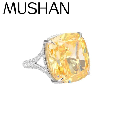 Bague de fiançailles de luxe MuShan Jewelry en argent sterling 925, anneau avec zircon cubique 7A, bague anniversaire pour femme, cadeau