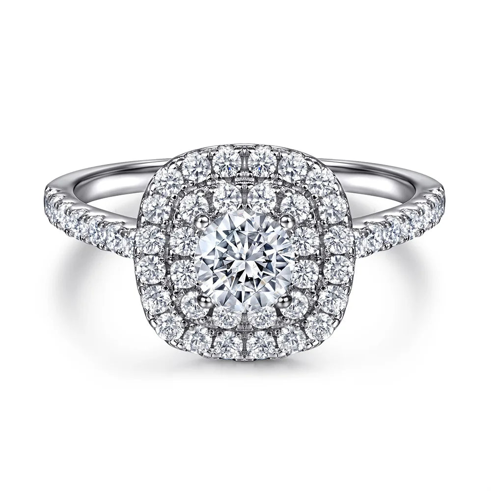 MuShan Jewelry 925 Sterling Silver Ring Wedding Band High Carbon Diamond Elegant Style Girlfriend Gift Women Rings Fine Jewelry
