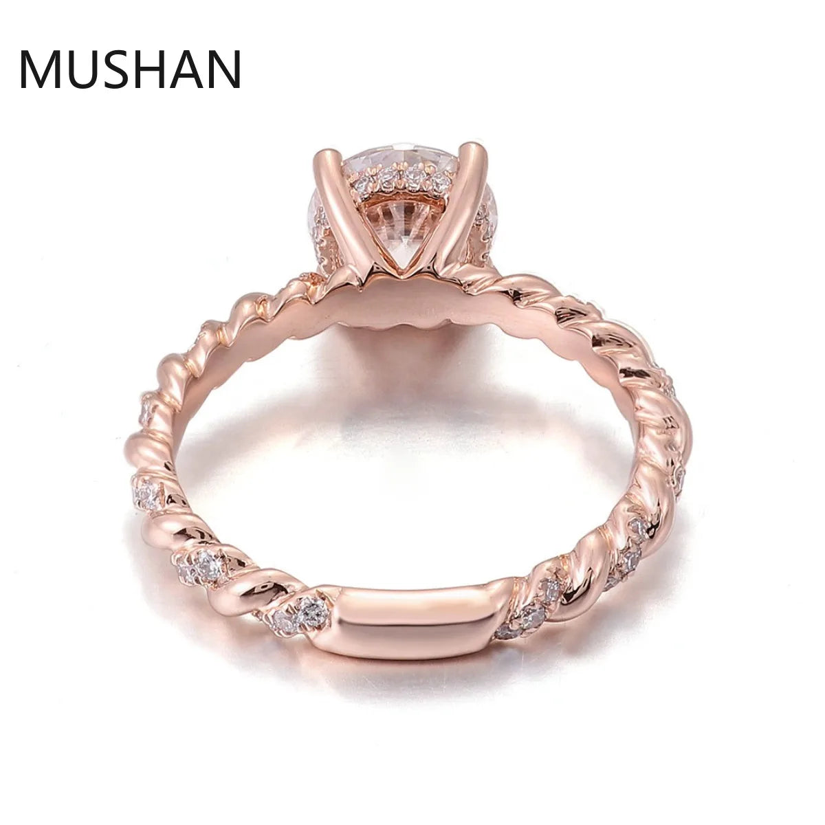 MUSHAN Luxury Custom 14K 18K Gold Rings Band Jewelry With Moissanite Diamond Lab Grown Gemstones Diamond Wedding Ring For Women