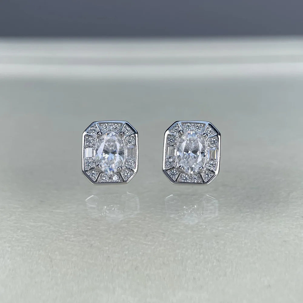 MuShan Designer Jewelry 925 Sterling Silver Drop Earring Pear Moissanite Formal Sparkling for Partner Rhodium Plated MST Patent