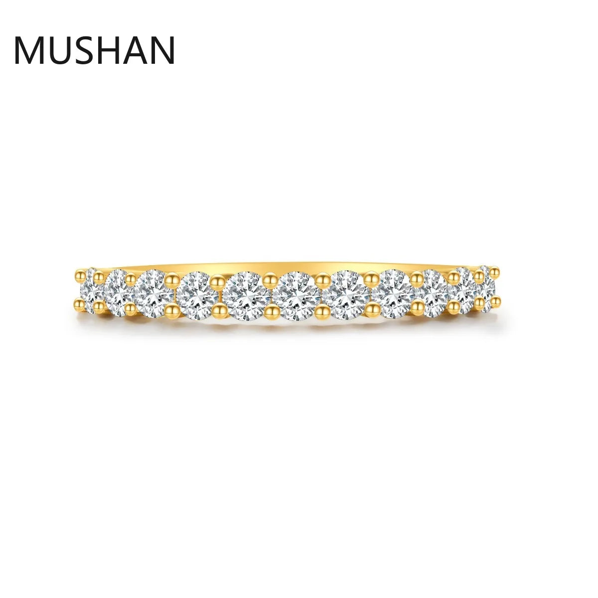 MUSHAN Luxury Custom 14K 18K Gold Rings Band Jewelry With Moissanite Diamond Lab Grown Gemstones Diamond Wedding Ring For Women