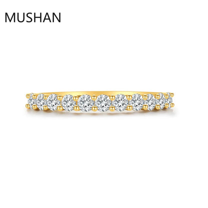 MUSHAN Luxury Custom 14K 18K Gold Rings Band Jewelry With Moissanite Diamond Lab Grown Gemstones Diamond Wedding Ring For Women