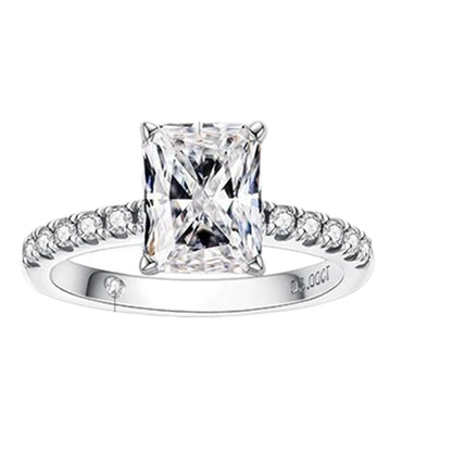 Bague en argent sterling 925 de la marque MuShan, bague brillante en moissanite VVS pour amie, plaquée or 18 carats, bagues fines brevetées MST