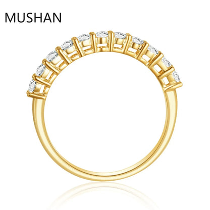 MUSHAN Luxury Custom 14K 18K Gold Rings Band Jewelry With Moissanite Diamond Lab Grown Gemstones Diamond Wedding Ring For Women