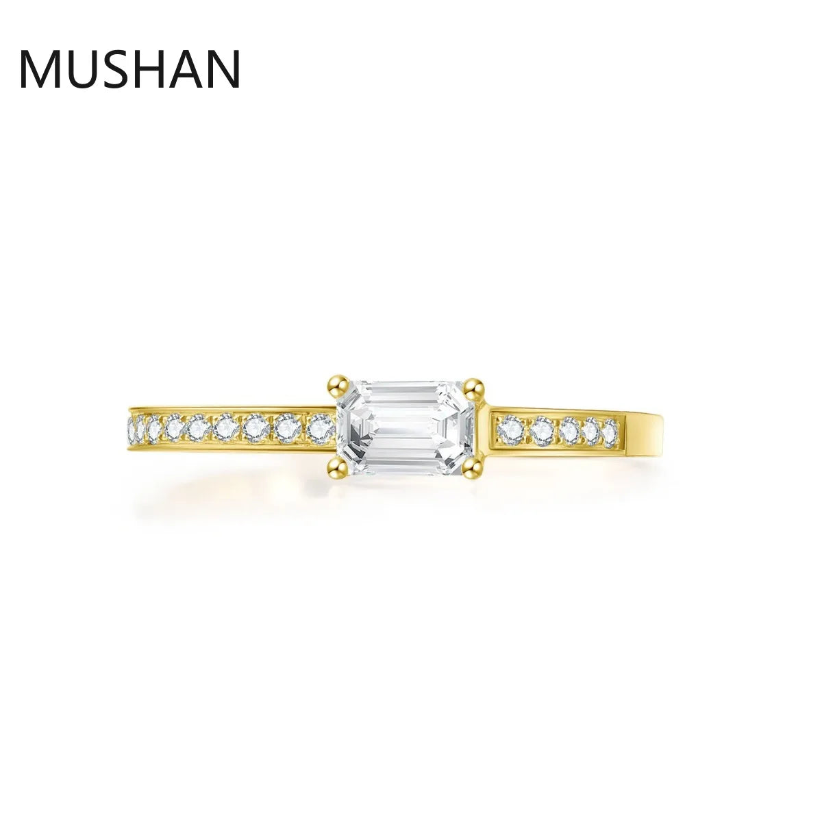 MUSHAN Luxury Custom 14K 18K Gold Rings Band Jewelry With Moissanite Diamond Lab Grown Gemstones Diamond Wedding Ring For Women