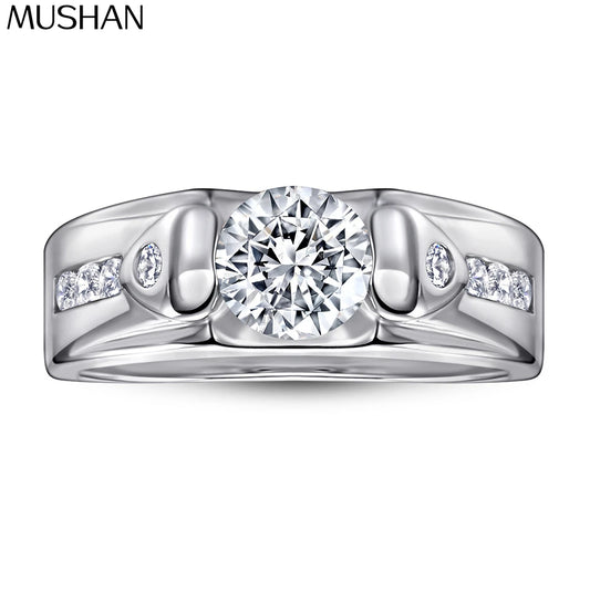 MuShan Jewelry 925 Sterling Silver Rings Bands Engagement Ring 7A Cubic Zirconia Rings Bands Anniversary Rings Bands  Women Gift