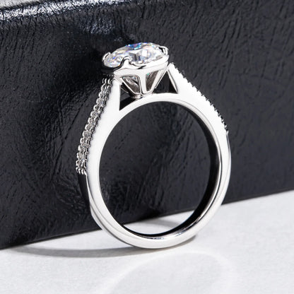 Bague MuShan Luxury Jewelry en argent sterling 925 avec moissanite brillante, bague délicate pour elle, plaqué or 18 carats, bijoux brevetés MST
