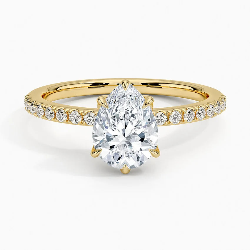 Anillo de plata de ley 925 marca MuShan, anillo de compromiso con moissanita redonda para mamá, chapado en oro real de 18K, anillos con patente MST