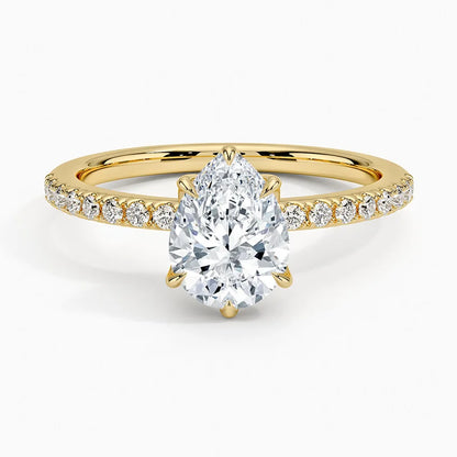 Anillo de plata de ley 925 marca MuShan, anillo de compromiso con moissanita redonda para mamá, chapado en oro real de 18K, anillos con patente MST