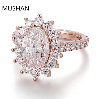 MUSHAN Luxury Custom 14K 18K Gold Rings Band Jewelry With Moissanite Diamond Lab Grown Gemstones Diamond Wedding Ring For Women