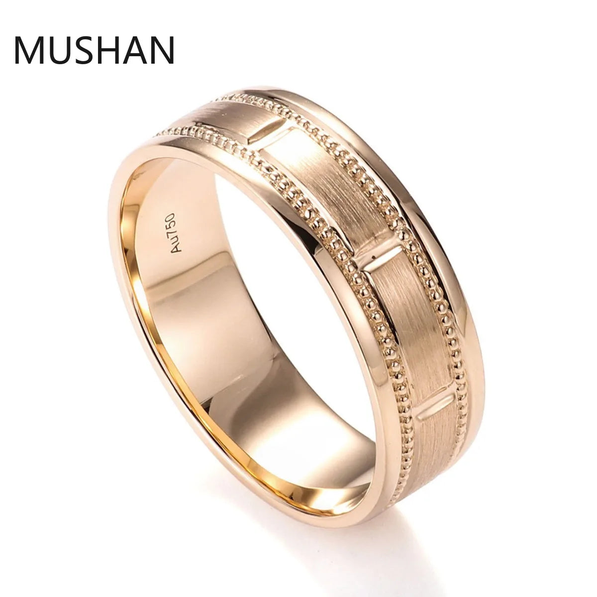 MUSHAN Luxury Custom 14K 18K Gold Rings Band Jewelry With Moissanite Diamond Lab Grown Gemstones Diamond Wedding Ring For Women
