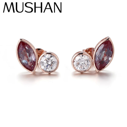 MUSHAN Custom Jewelry 10k 14k 18k Gold 925 Silver Stud Earrings Women 2ct Lab Grown Gemstones Earrings Ear Pin Moissanite Jewel