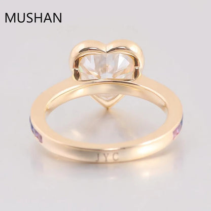 MUSHAN Luxury Custom 14K 18K Gold Rings Band Jewelry With Moissanite Diamond Lab Grown Gemstones Diamond Wedding Ring For Women