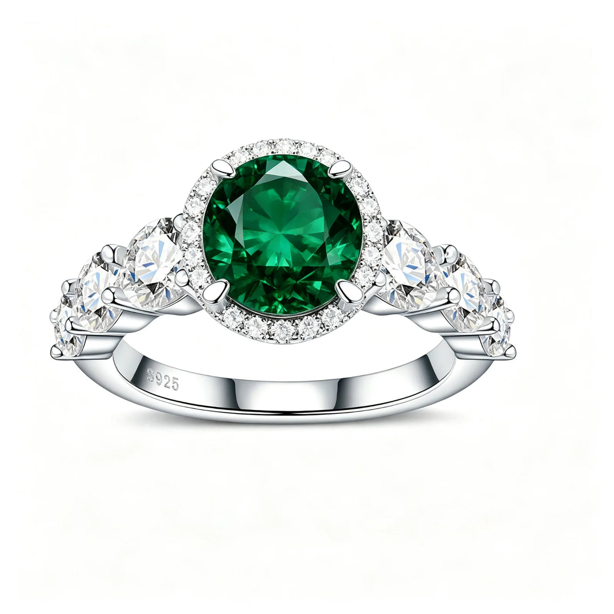 MUSHAN Custom Jewelry 925 Sterling Silver Ring Band 3ct Lab Grown Gemstones Ruby Emerald Sapphire Affordable Luxury Ring Jewelry