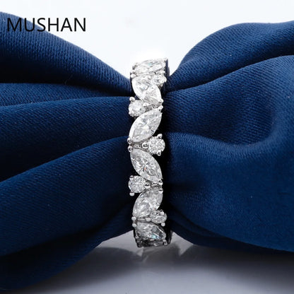 MUSHAN Luxury Custom 14K 18K Gold Rings Band Jewelry With Moissanite Diamond Lab Grown Gemstones Diamond Wedding Ring For Women