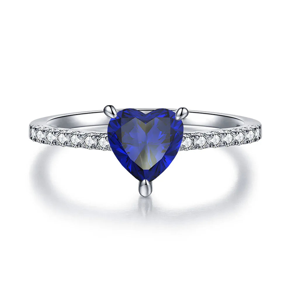 Anillo de diamantes amarillos en forma de corazón MUSHAN Luxury Jewelry, anillo de plata pura S925 con encanto femenino