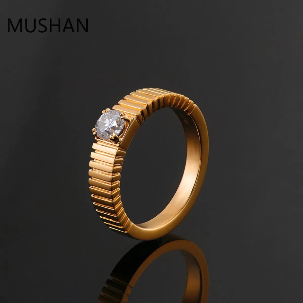 MUSHAN Luxury Custom 10K Gold 14K 18K Gold Rings Band Jewelry Moissanite Diamond Wedding Ring For Women