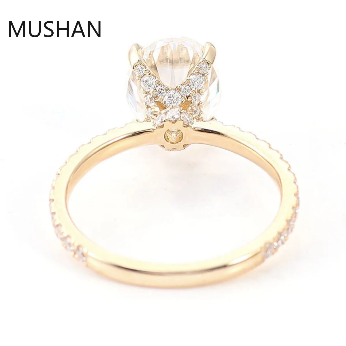 MUSHAN Luxury Custom 14K 18K Gold Rings Band Jewelry With Moissanite Diamond Lab Grown Gemstones Diamond Wedding Ring For Women