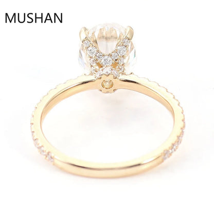 MUSHAN Luxury Custom 14K 18K Gold Rings Band Jewelry With Moissanite Diamond Lab Grown Gemstones Diamond Wedding Ring For Women