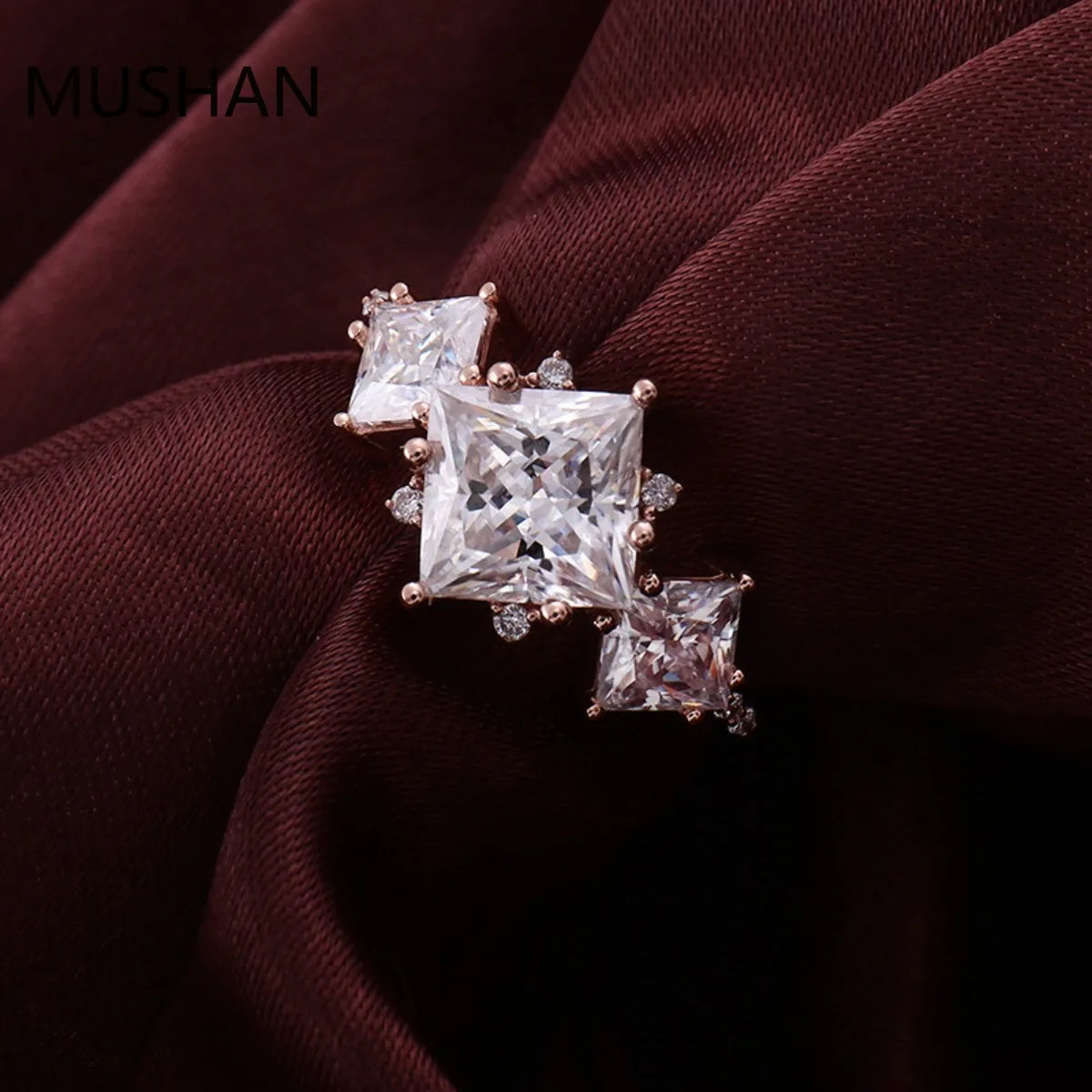 MUSHAN Luxury Custom 14K 18K Gold Rings Band Jewelry With Moissanite Diamond Lab Grown Gemstones Diamond Wedding Ring For Women