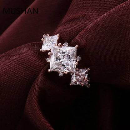 MUSHAN Luxury Custom 14K 18K Gold Rings Band Jewelry With Moissanite Diamond Lab Grown Gemstones Diamond Wedding Ring For Women