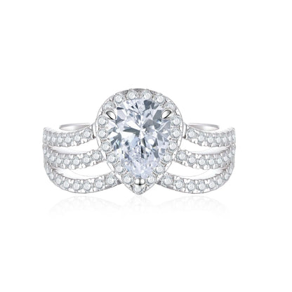 MuShan Designer Jewelry 925 Sterling Silver Ring Zircon 5A Marquise Bridal Party for Fiancee Rhodium Plated Fine Jewelry Rings