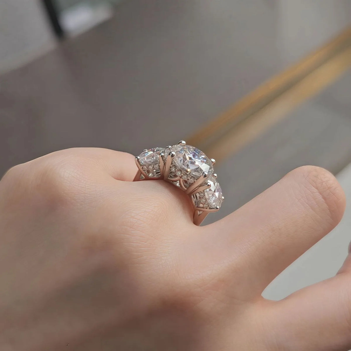 MUHAN Luxury Jewelry  925 Sterling Silver Ring Wedding Band  Women GRA Certificate Moissanite Diamond Rings D Color Fine Jewelry