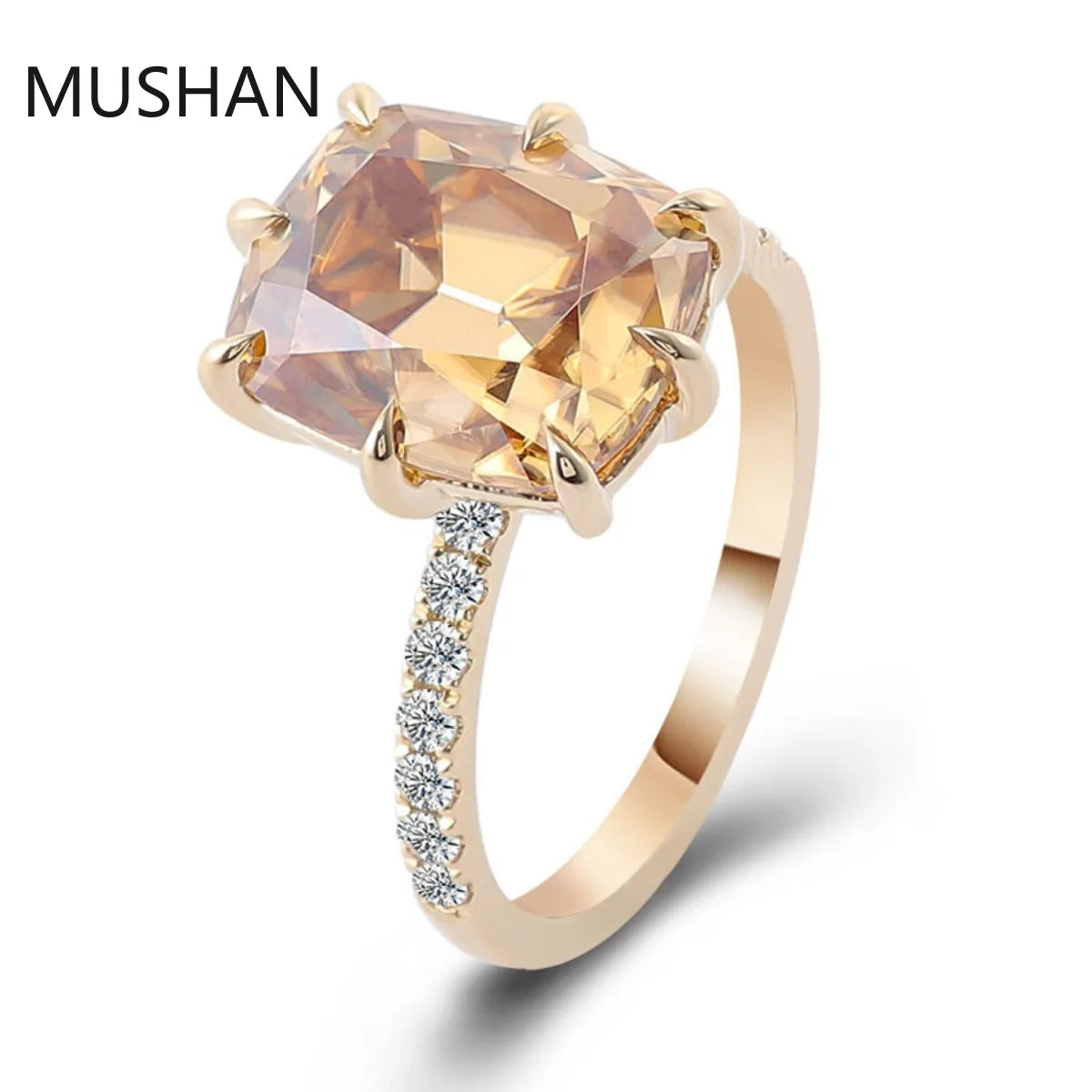 MUSHAN Luxury Custom 14K 18K Gold Rings Band Jewelry With Moissanite Diamond Lab Grown Gemstones Diamond Wedding Ring For Women