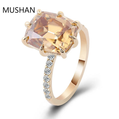 MUSHAN Luxury Custom 14K 18K Gold Rings Band Jewelry With Moissanite Diamond Lab Grown Gemstones Diamond Wedding Ring For Women