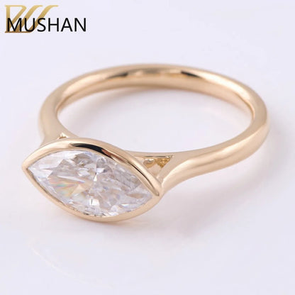 MUSHAN Luxury Custom 14K 18K Gold Rings Band Jewelry With Moissanite Diamond Lab Grown Gemstones Diamond Wedding Ring For Women