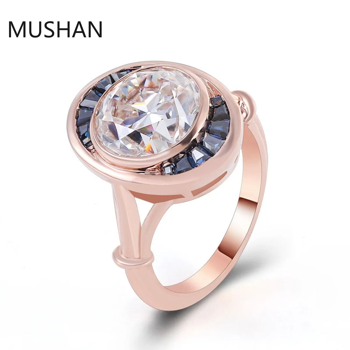 MUSHAN Luxury Custom 14K 18K Gold Rings Band Jewelry With Moissanite Diamond Lab Grown Gemstones Diamond Wedding Ring For Women